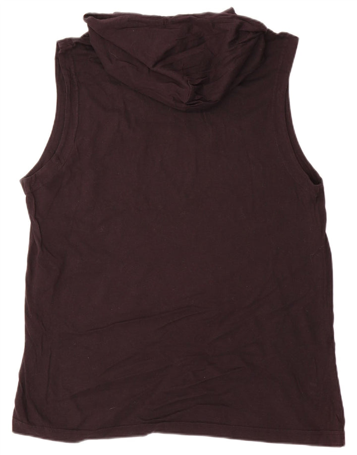 Champion Mens Hooded Vest Top Large Black Cotton