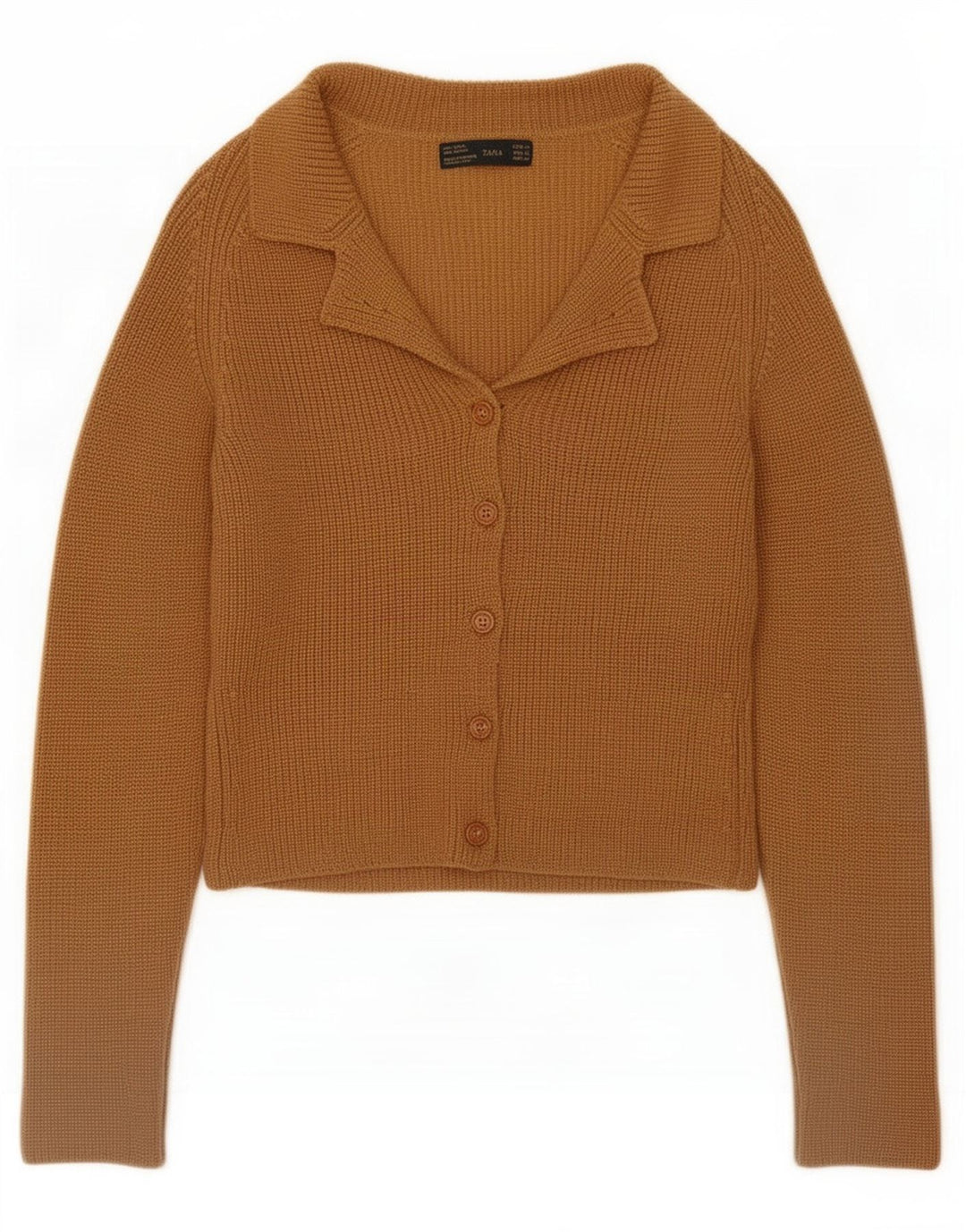Zara Womens Crop Cardigan Sweater UK 12 Medium Beige Wool