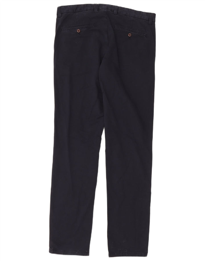 Gant Mens Slim Chino Trousers W34 L34 Navy Blue Cotton