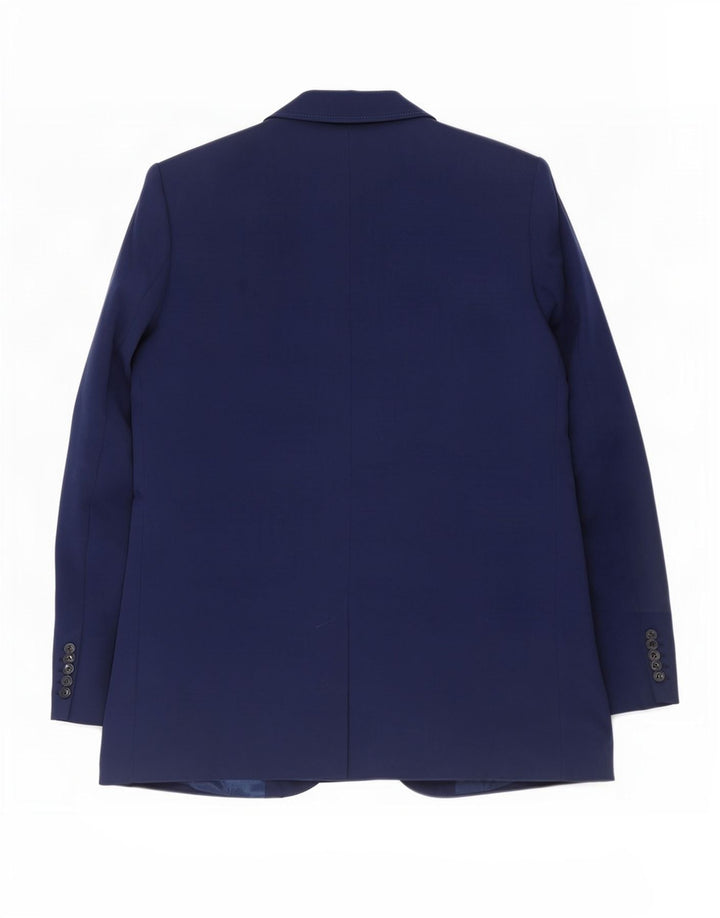 Zara Womens 2 Button Blazer Jacket UK 14 Medium Navy Blue Polyester
