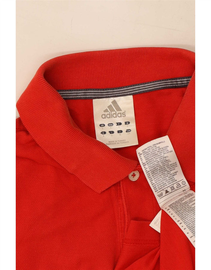 Adidas Mens Polo Shirt Small Red Cotton