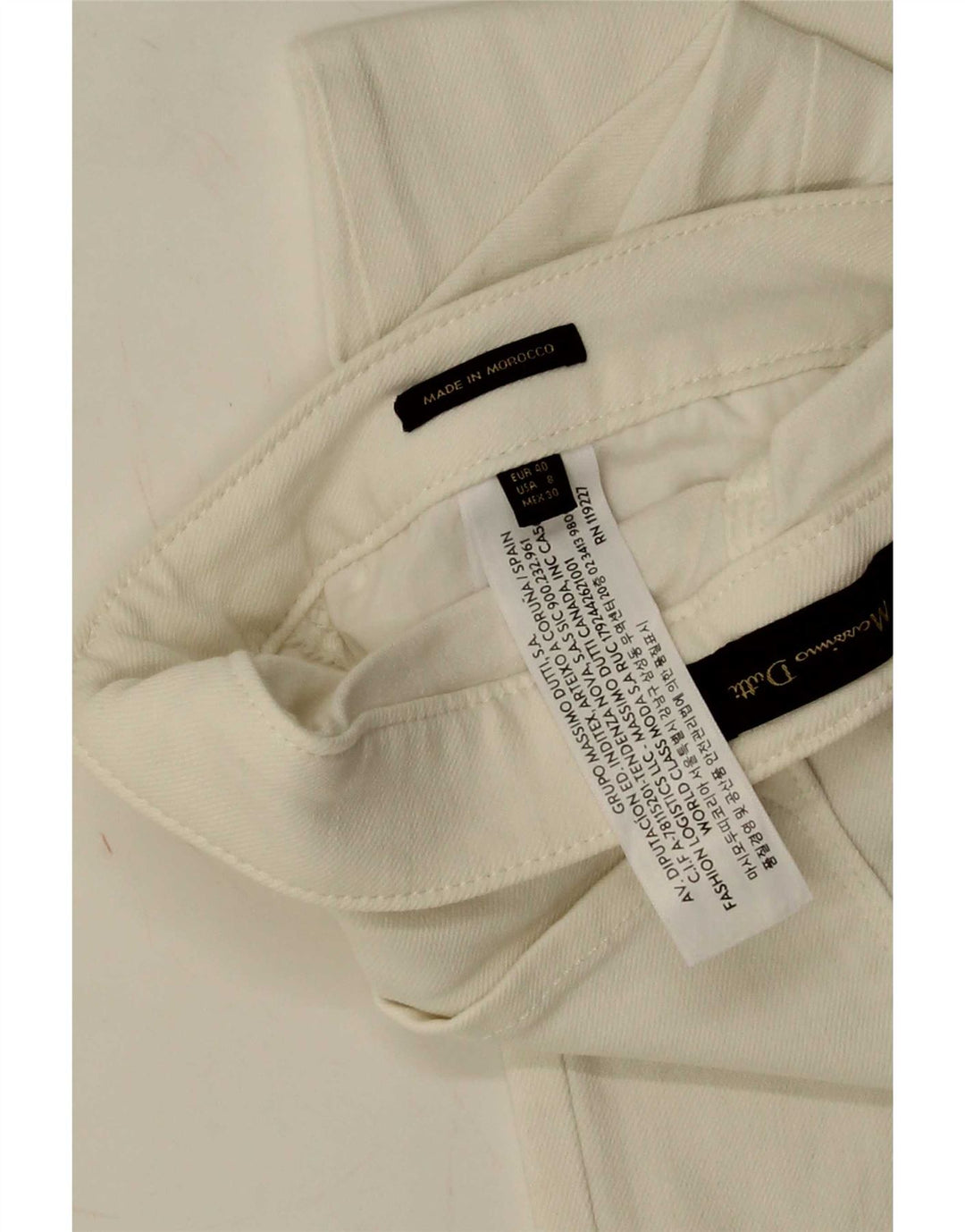 Massimo Dutti Womens Slim Jeans EU 40 MMedium W30 L26 White Cotton
