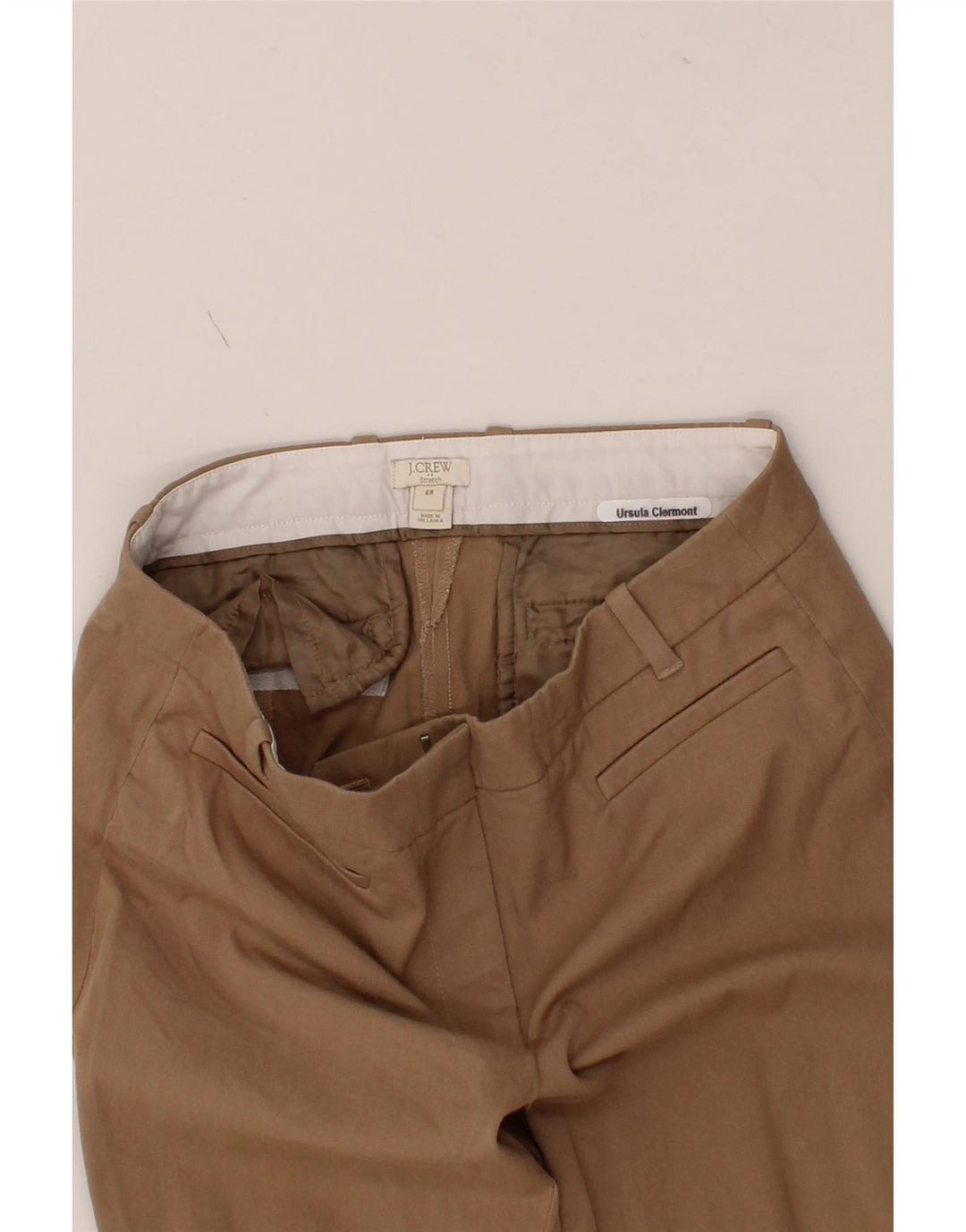 J. CREW Womens Stretch Slim Casual Trousers US 6 Medium W30 L26 Brown Vintage J. Crew and Second-Hand J. Crew from Messina Hembry 