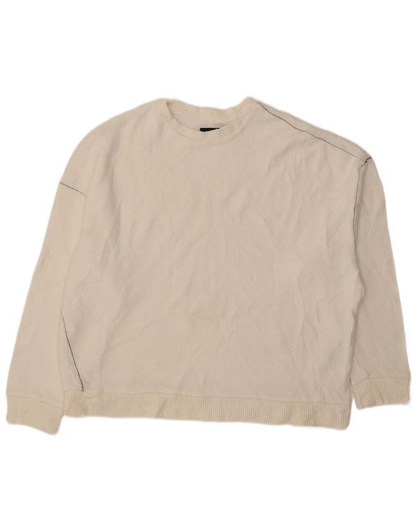 All Saints Mens Top Long Sleeve Large White Acrylic