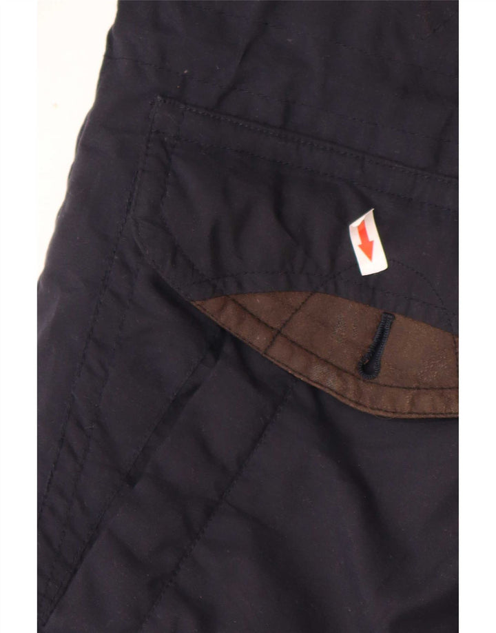 Vintage Mens Windbreaker Coat UK 38 Medium Navy Blue Colourblock Polyester