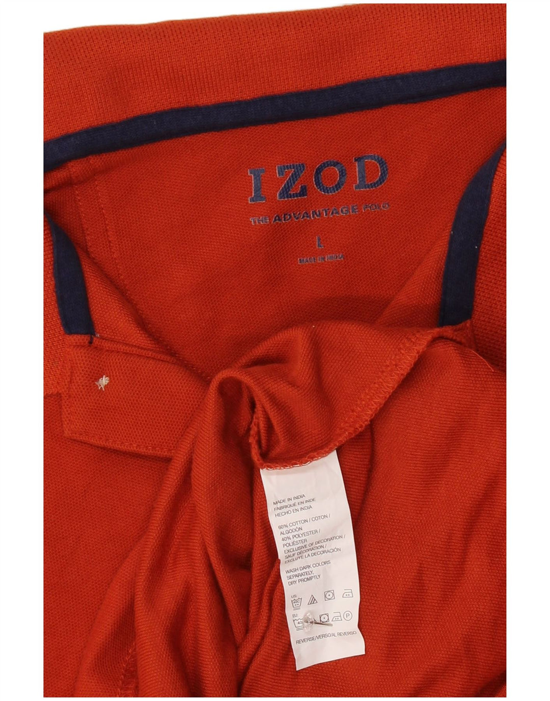 IZOD Mens Polo Shirt Large Orange Cotton