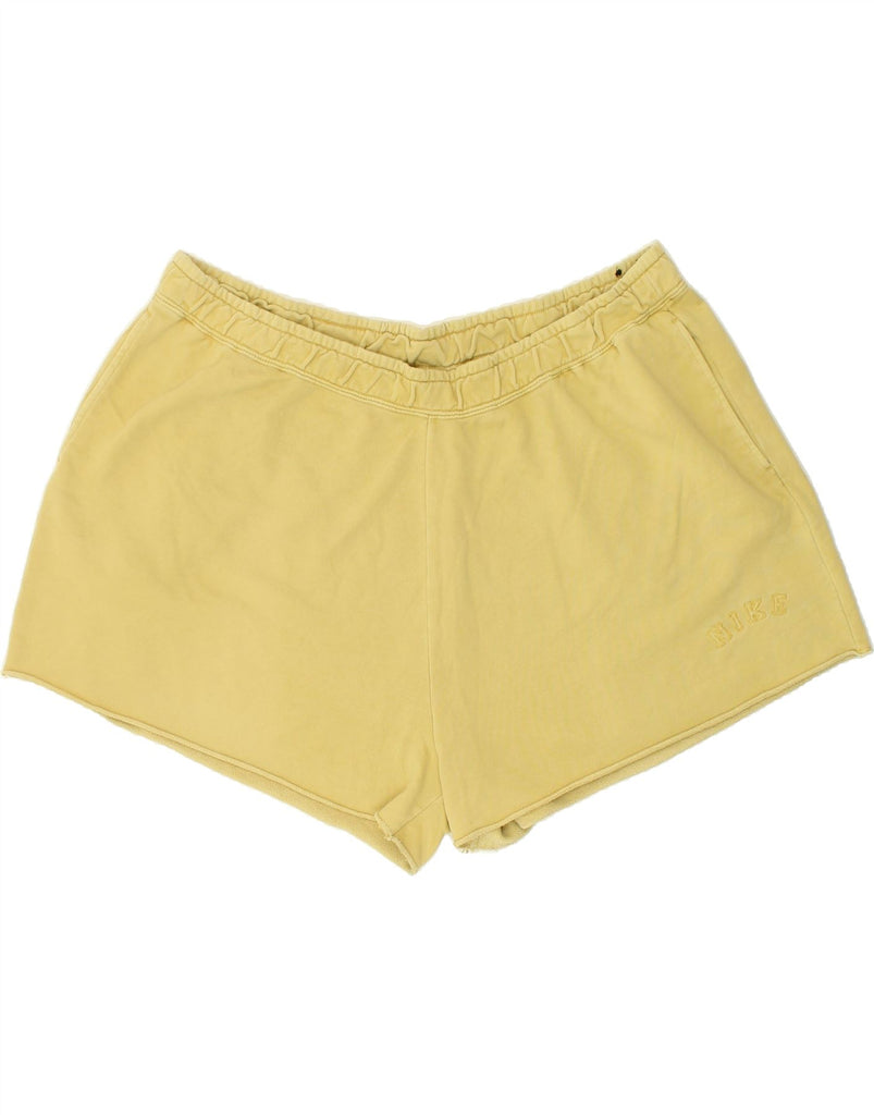 NIKE Womens Sport Shorts UK 20 2XL Yellow Cotton Vintage Nike and Second-Hand Nike from Messina Hembry 