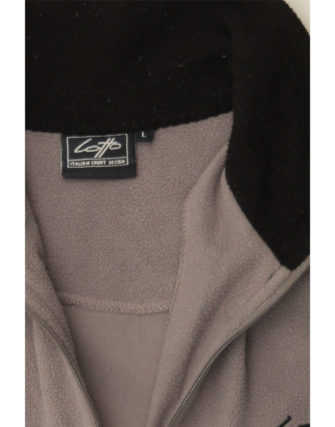 LOTTO Mens Zip Neck Fleece Jumper Large Grey Polyester Vintage Lotto and Second-Hand Lotto from Messina Hembry 