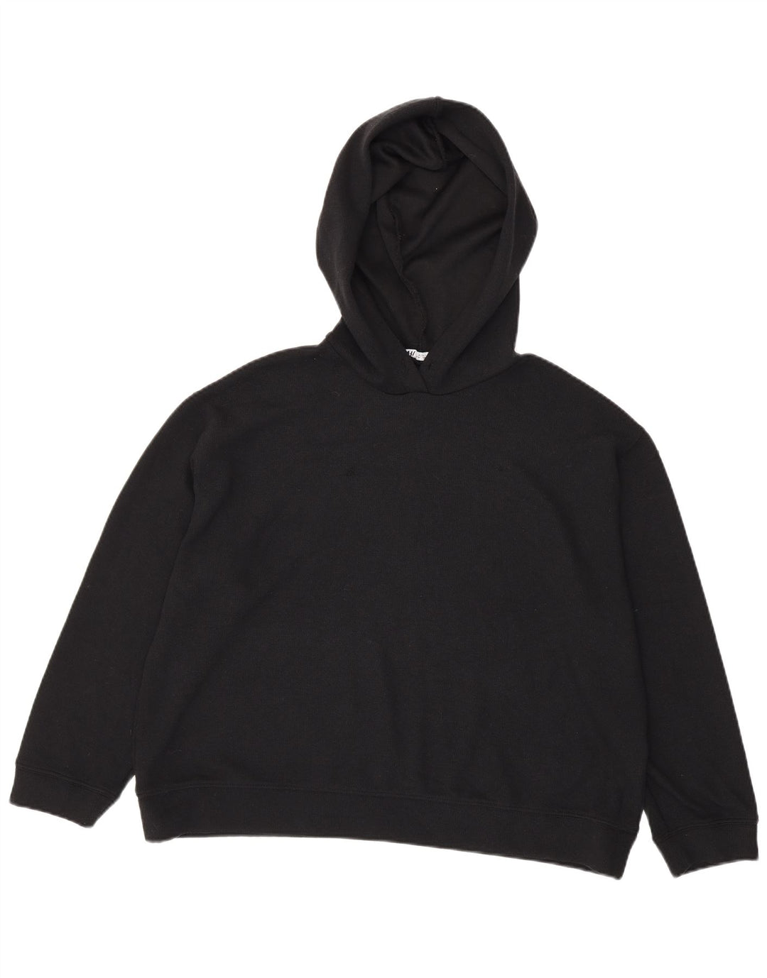 Zara Womens Oversized Hoodie Jumper UK 16 Large Black Polyester