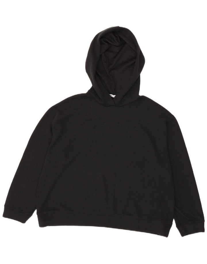 Zara Womens Oversized Hoodie Jumper UK 16 Large Black Polyester