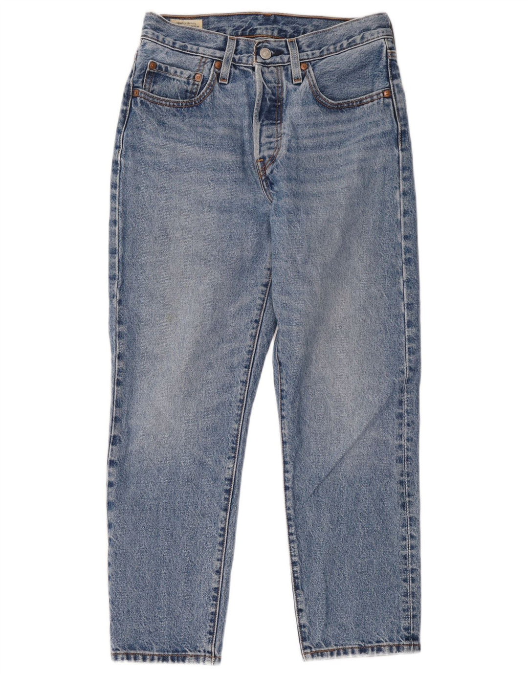 Levi's Womens 501 Straight Jeans W26 L26 Blue Cotton