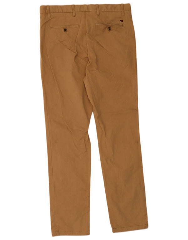 Tommy Hilfiger Mens Slim Chino Trousers W34 L32 Beige Cotton