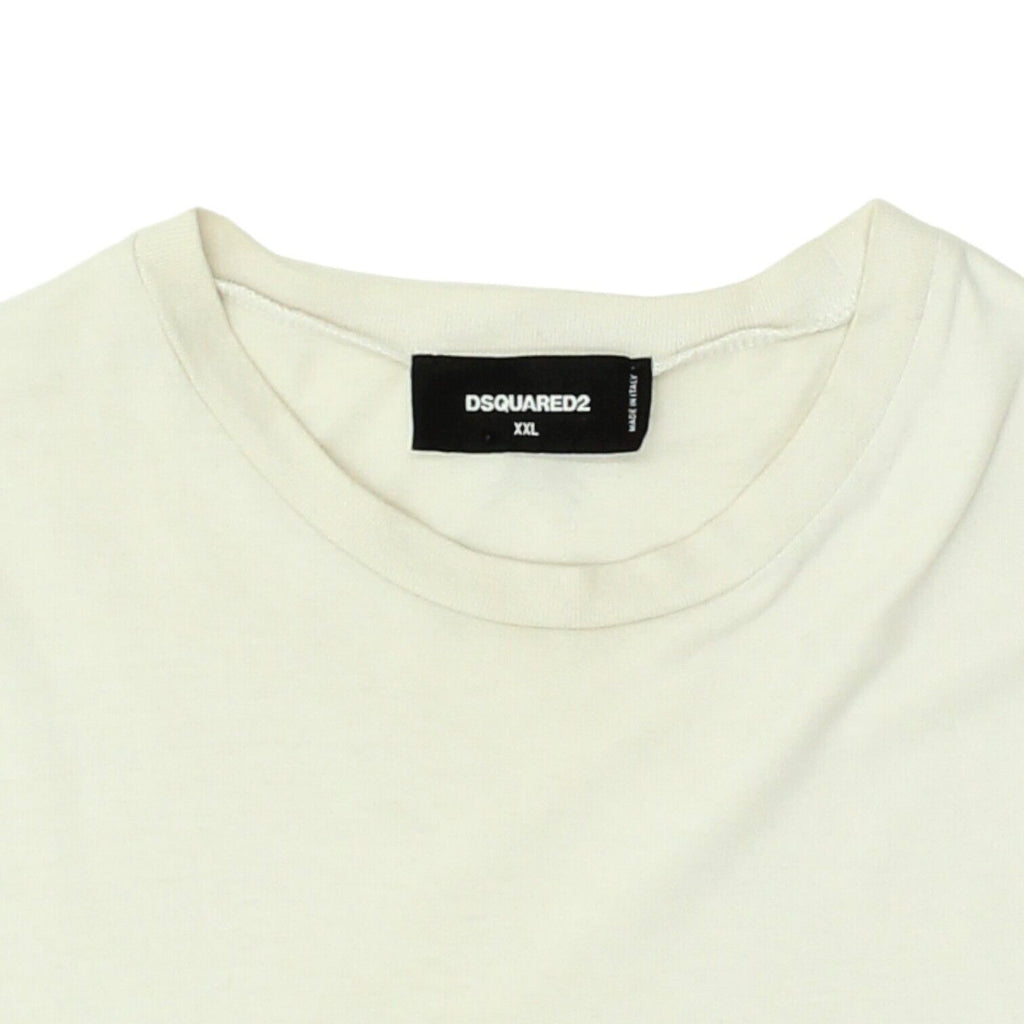 Dsquared2 Icon Mens White Crew Neck Logo Tshirt | Vintage High End Designer VTG Vintage Messina Hembry and Second-Hand Messina Hembry from Messina Hembry 