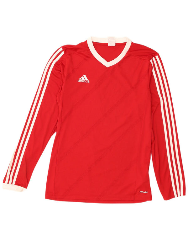 Adidas Mens Climalite Top Long Sleeve Medium Red Polyester