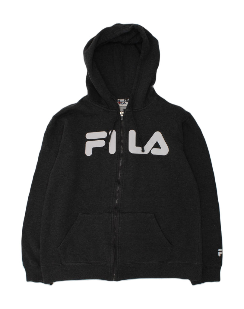 FILA Boys Graphic Zip Hoodie Sweater 15-16 Years Grey Cotton | Vintage Fila | Thrift | Second-Hand Fila | Used Clothing | Messina Hembry 