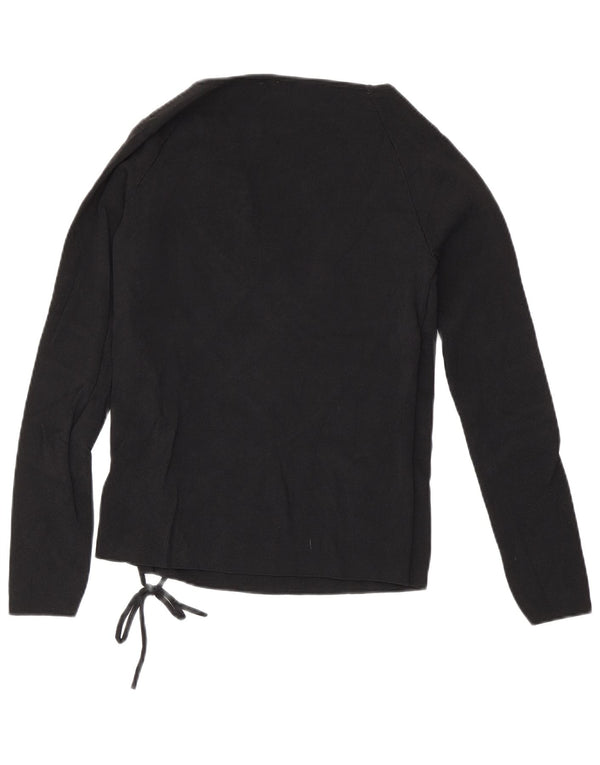 Zara Womens Top Long Sleeve UK 14 Large Black Viscose