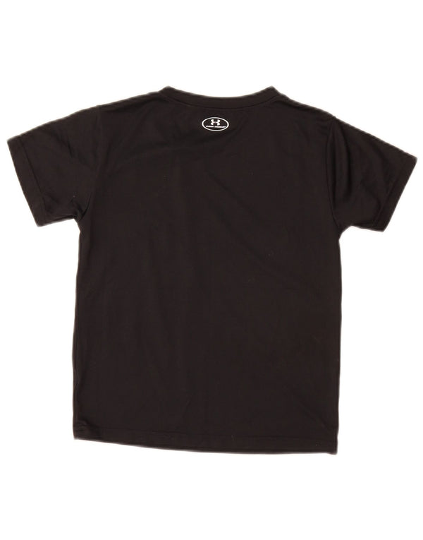 UNDER ARMOUR Boys Heat Gear Graphic T-Shirt Top 6-7 Years Black
