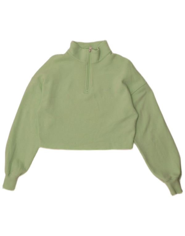 Hollister Womens Oversized Crop Sweatshirt Jumper UK 10 Small Green