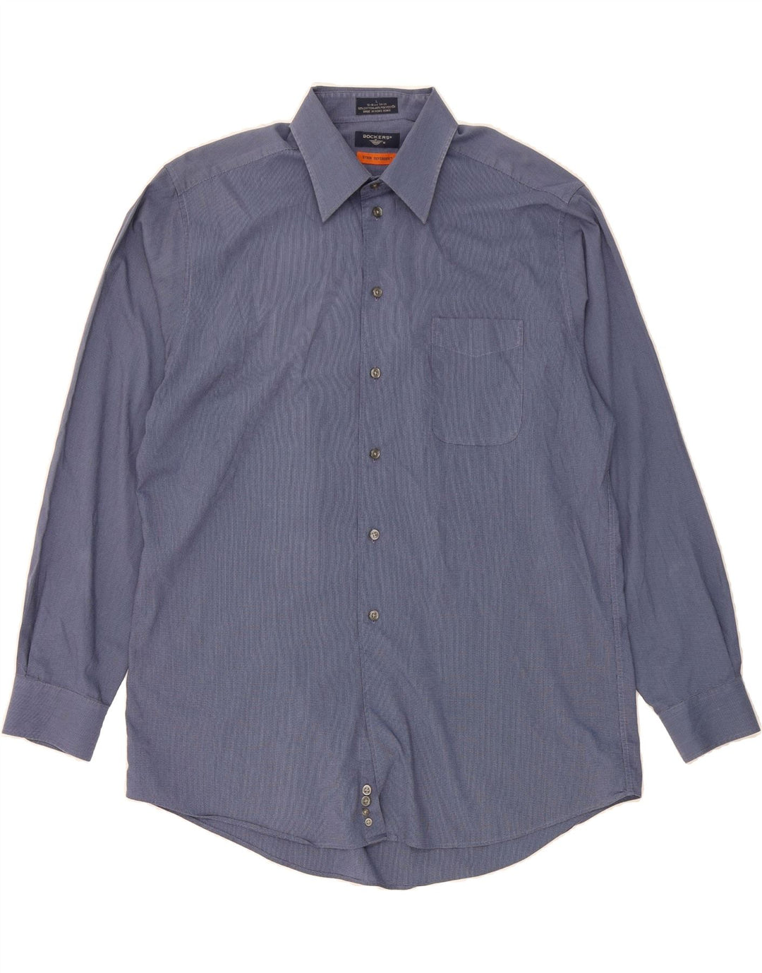 DOCKERS Mens Shirt Size 16 1/2 Large Navy Blue Cotton Vintage Dockers and Second-Hand Dockers from Messina Hembry 