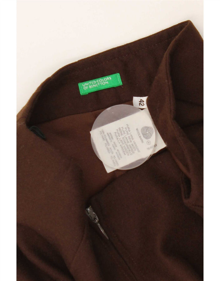 Benetton Womens Pencil Skirt IT 42 Medium W26 Brown Virgin Wool