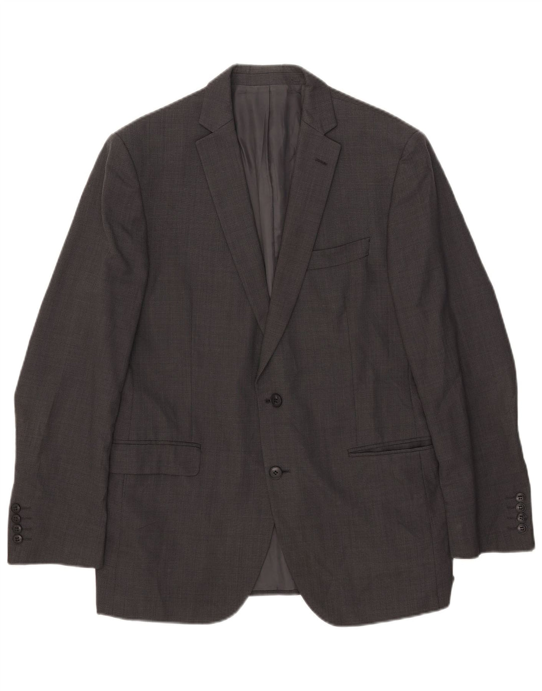 Marks & Spencer Mens 2 Button Blazer Jacket UK 42 Large Grey Wool