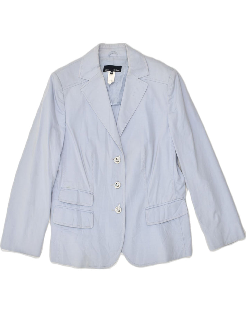 LES COPAINS Womens 3 Button Blazer Jacket IT 48 XL Blue Cotton | Vintage Les Copains | Thrift | Second-Hand Les Copains | Used Clothing | Messina Hembry 