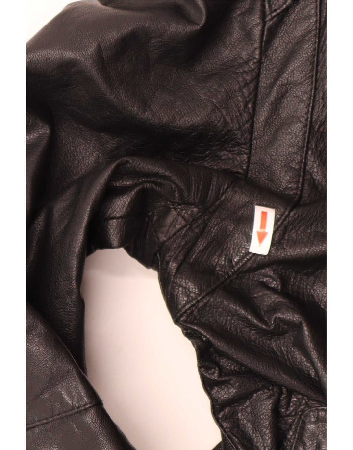 Vintage Mens Leather Biker Jacket IT 52 Large Black