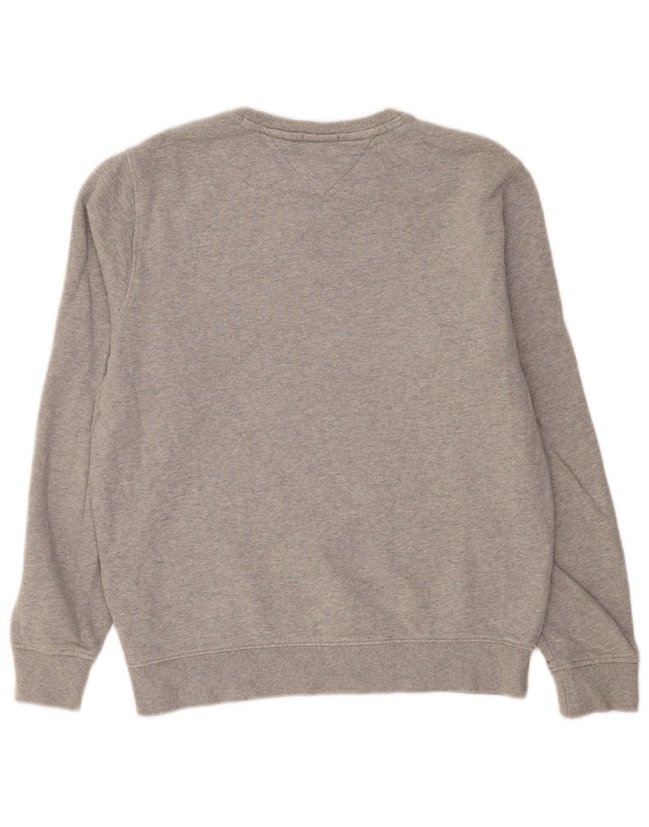 Tommy Hilfiger Womens Graphic Sweatshirt Jumper UK 14 Medium Grey Flecked