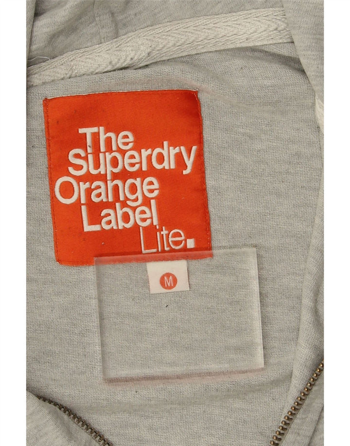 Superdry Mens Zip Hoodie Sweater Medium Grey Cotton