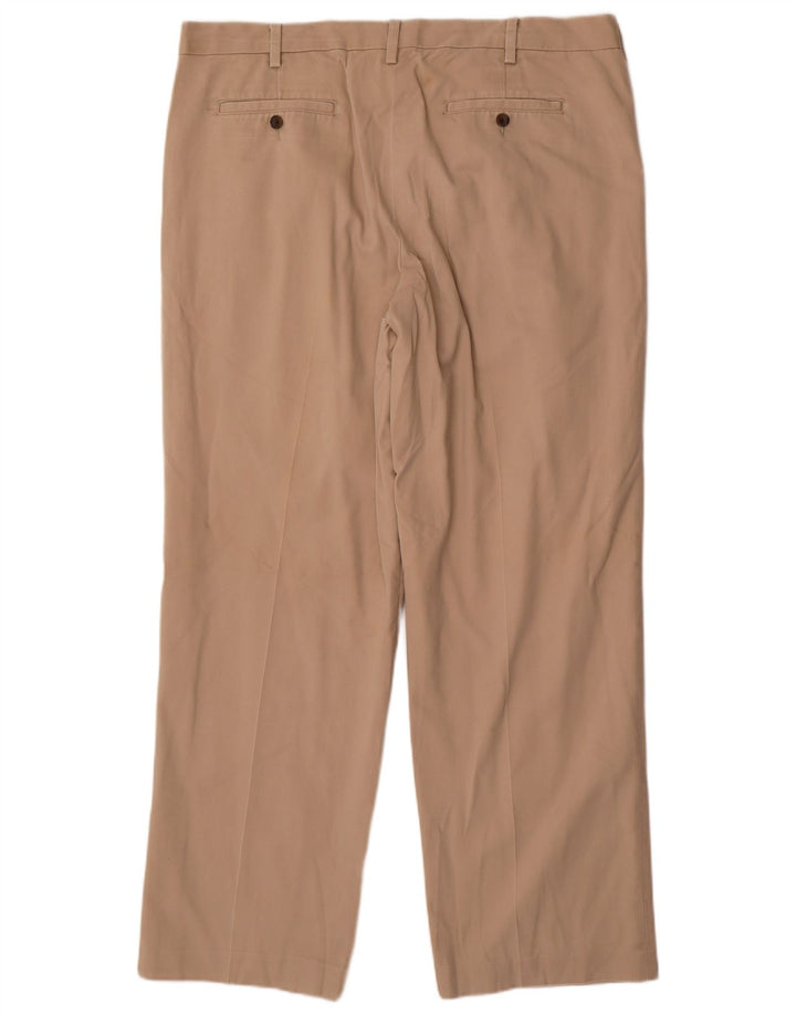 Eddie Bauer Mens Straight Chino Trousers W40 L32 Beige Cotton