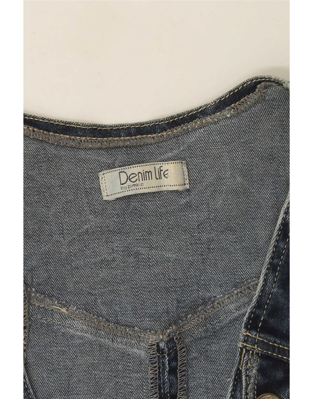 Pimkie Womens Denim Waistcoat UK 8 Small Blue