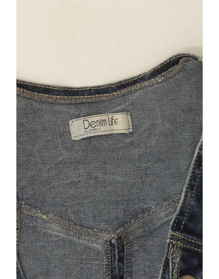 Pimkie Womens Denim Waistcoat UK 8 Small Blue