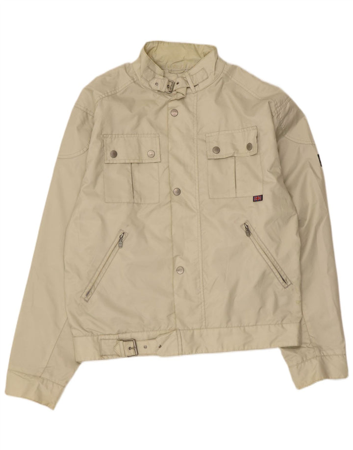 Belstaff Mens Utility Jacket UK 42 XL Beige Nylon