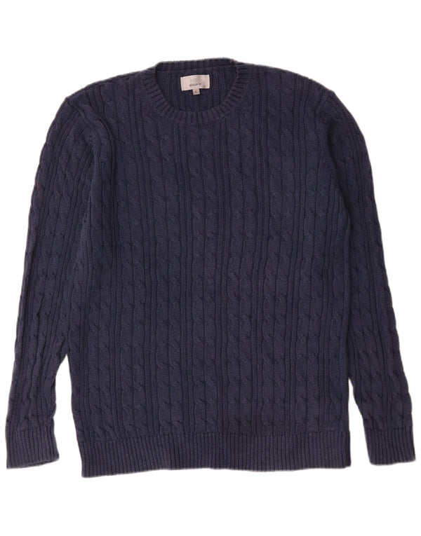 Marks & Spencer Mens Regular Fit Crew Neck Jumper Sweater Large Navy Blue