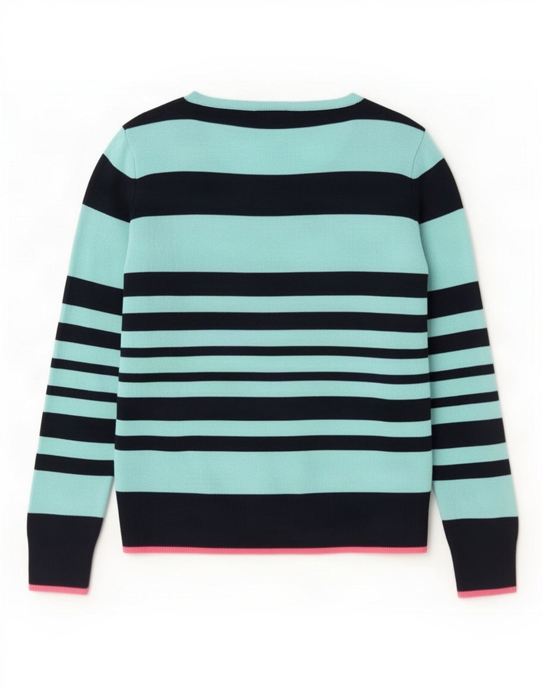 Marks & Spencer Womens V-Neck Jumper Sweater UK 14 Medium Blue Striped