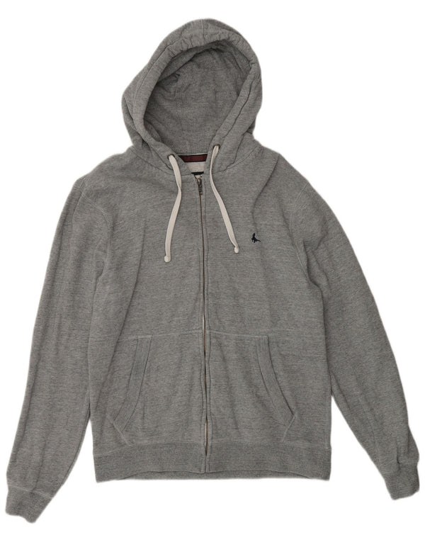 Jack Wills Mens Zip Hoodie Sweater Medium Grey Cotton