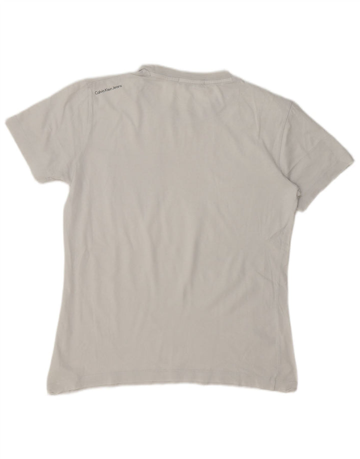 Calvin Klein Jeans Mens Regular Fit Graphic T-Shirt Top Medium White