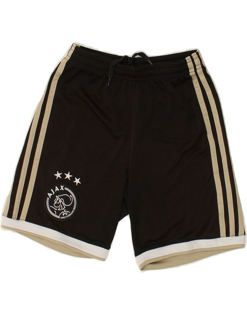 ADIDAS Boys Ajax Amsterdam Graphic Sport Shorts 9-10 Years Black Polyester | Vintage Adidas | Thrift | Second-Hand Adidas | Used Clothing | Messina Hembry 