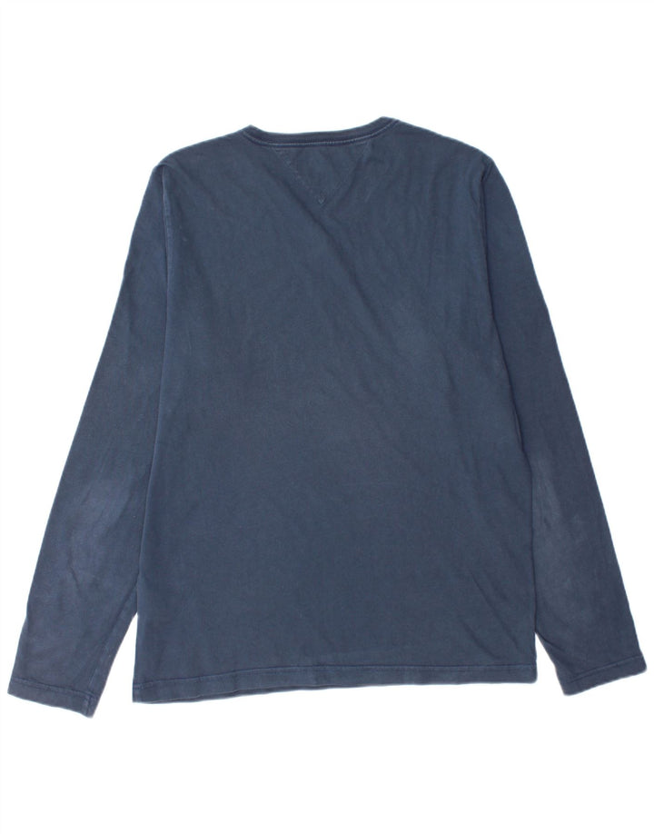 TOMMY HILFIGER Mens Top Long Sleeve Medium Navy Blue Cotton
