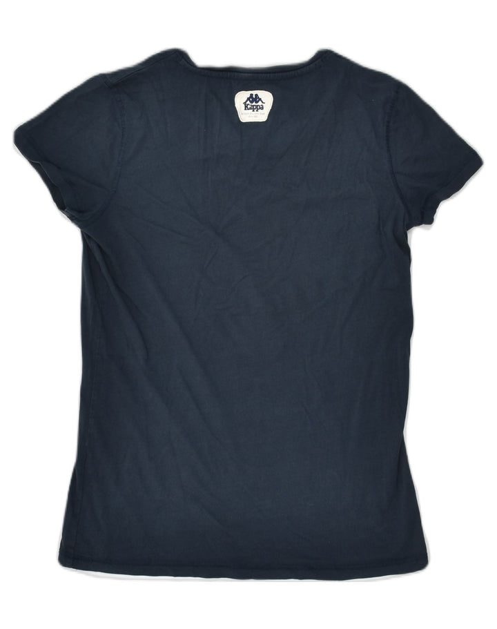 KAPPA Womens T-Shirt Top UK 18 XL Navy Blue Cotton | Vintage Kappa | Thrift | Second-Hand Kappa | Used Clothing | Messina Hembry 