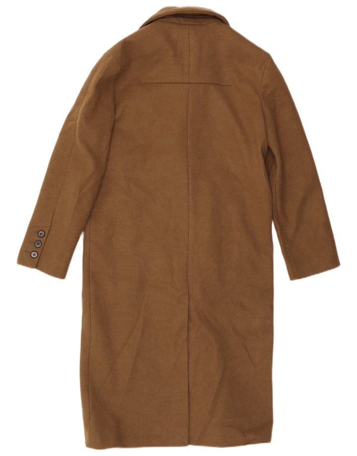 Topshop Womens Petite Oversized Double Breasted Coat UK 4 XS Brown