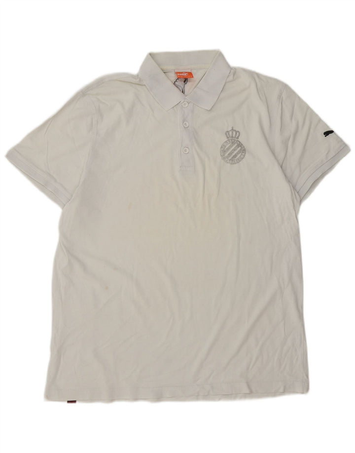 Puma Mens Polo Shirt XL White Cotton