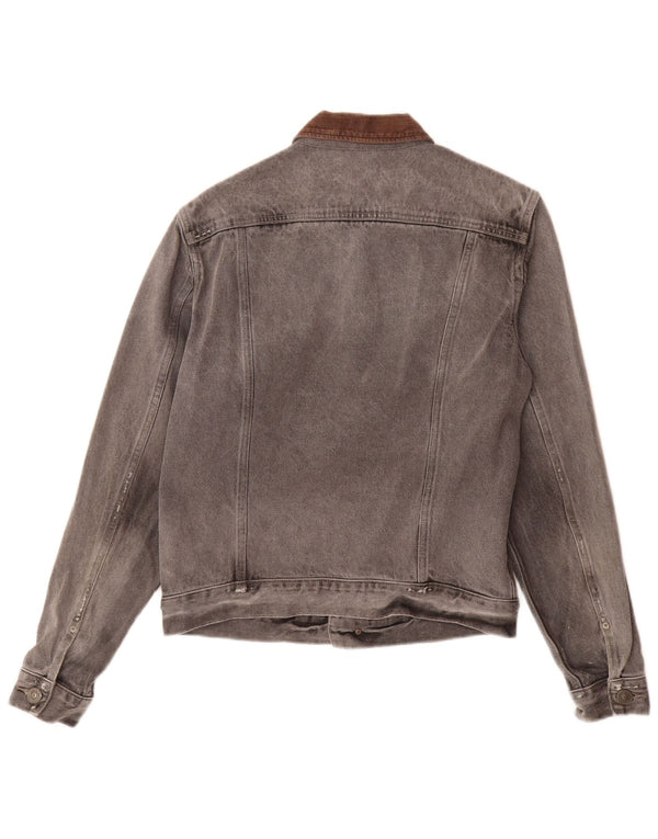 All Saints Mens Denim Jacket UK 36 Small Grey Cotton