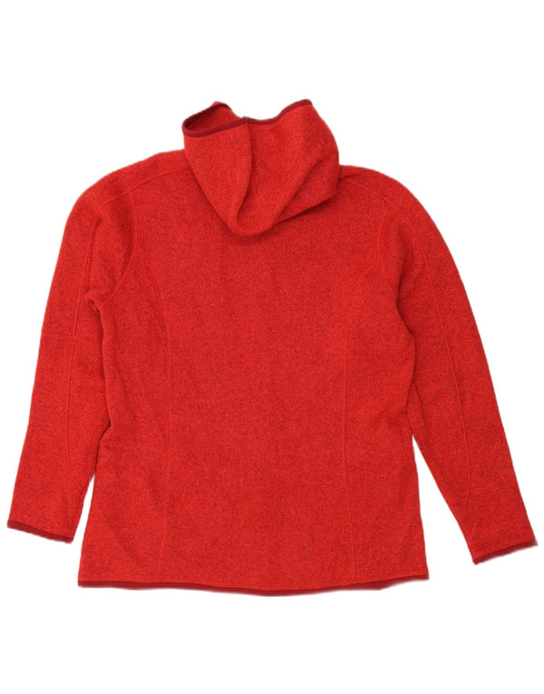 PATAGONIA Womens Zip Hoodie Sweater UK 18 XL Red Polyester