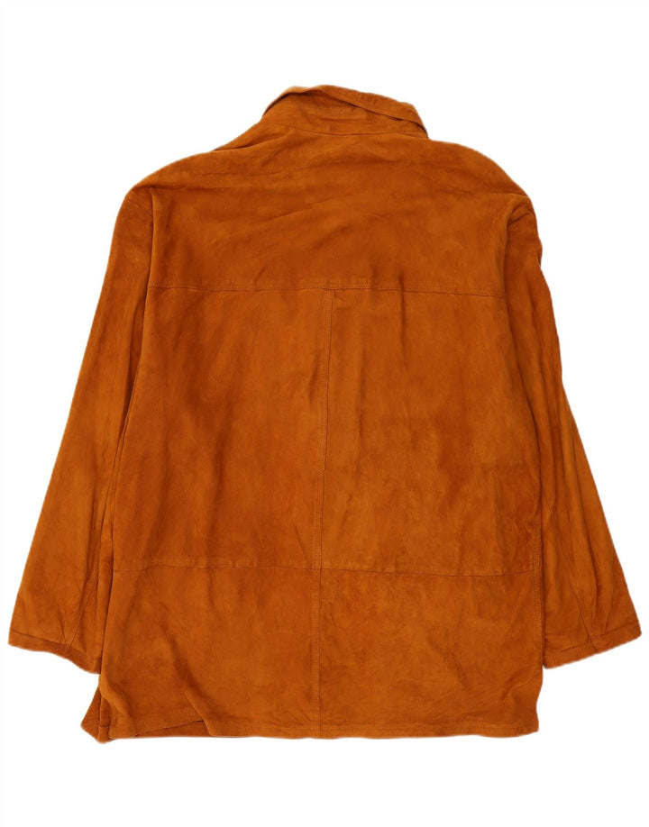 Vintage Mens Suede Jacket EU 56 3XL Brown Leather