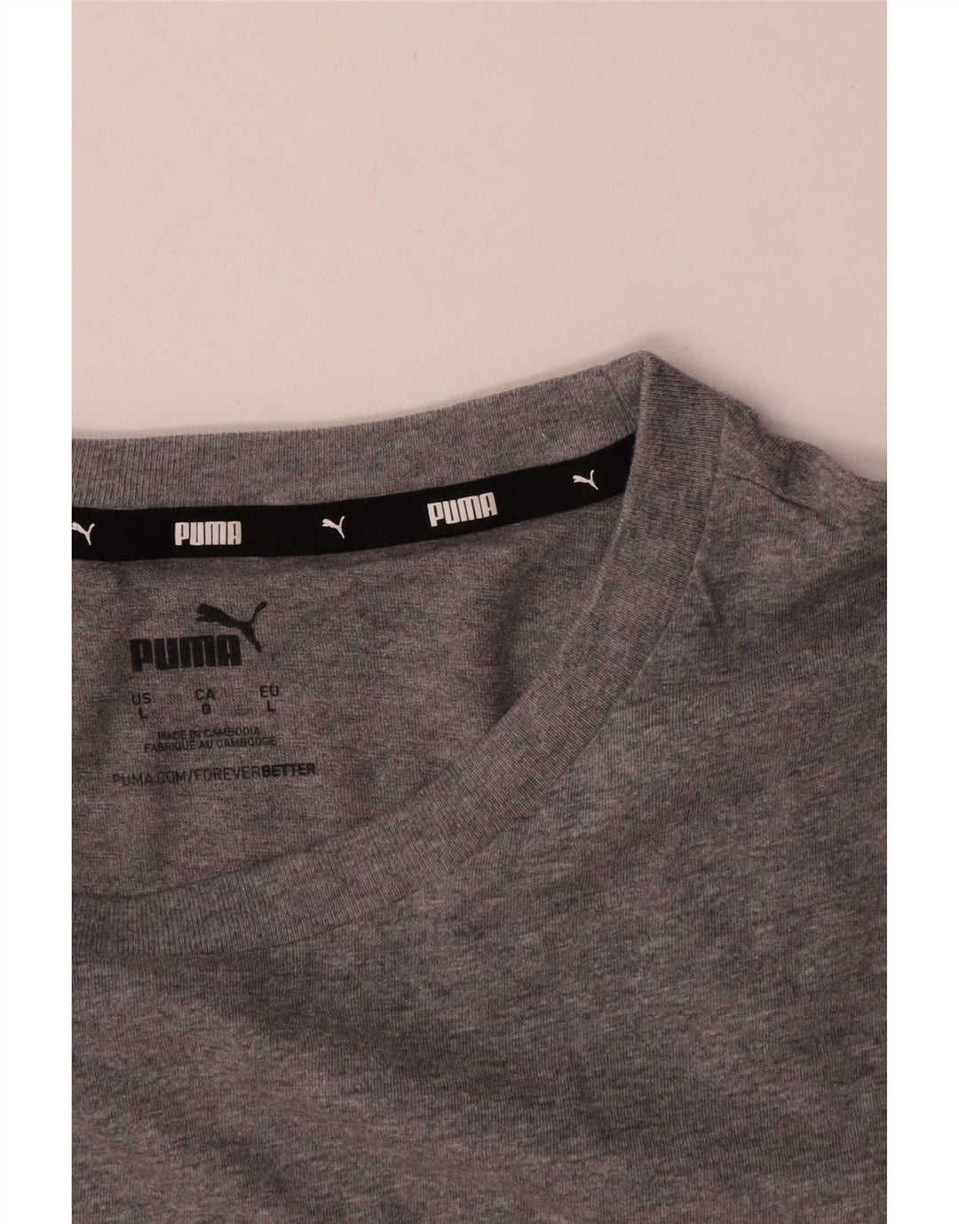 Puma Mens Graphic T-Shirt Top Large Grey Cotton