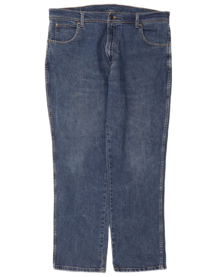 WRANGLER Mens Regular Fit Straight Jeans W38 L30 Blue Cotton
