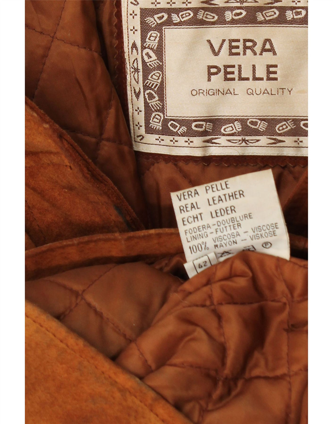 Vintage Womens Hooded Suede Windbreaker Coat IT 42 Medium Brown Leather