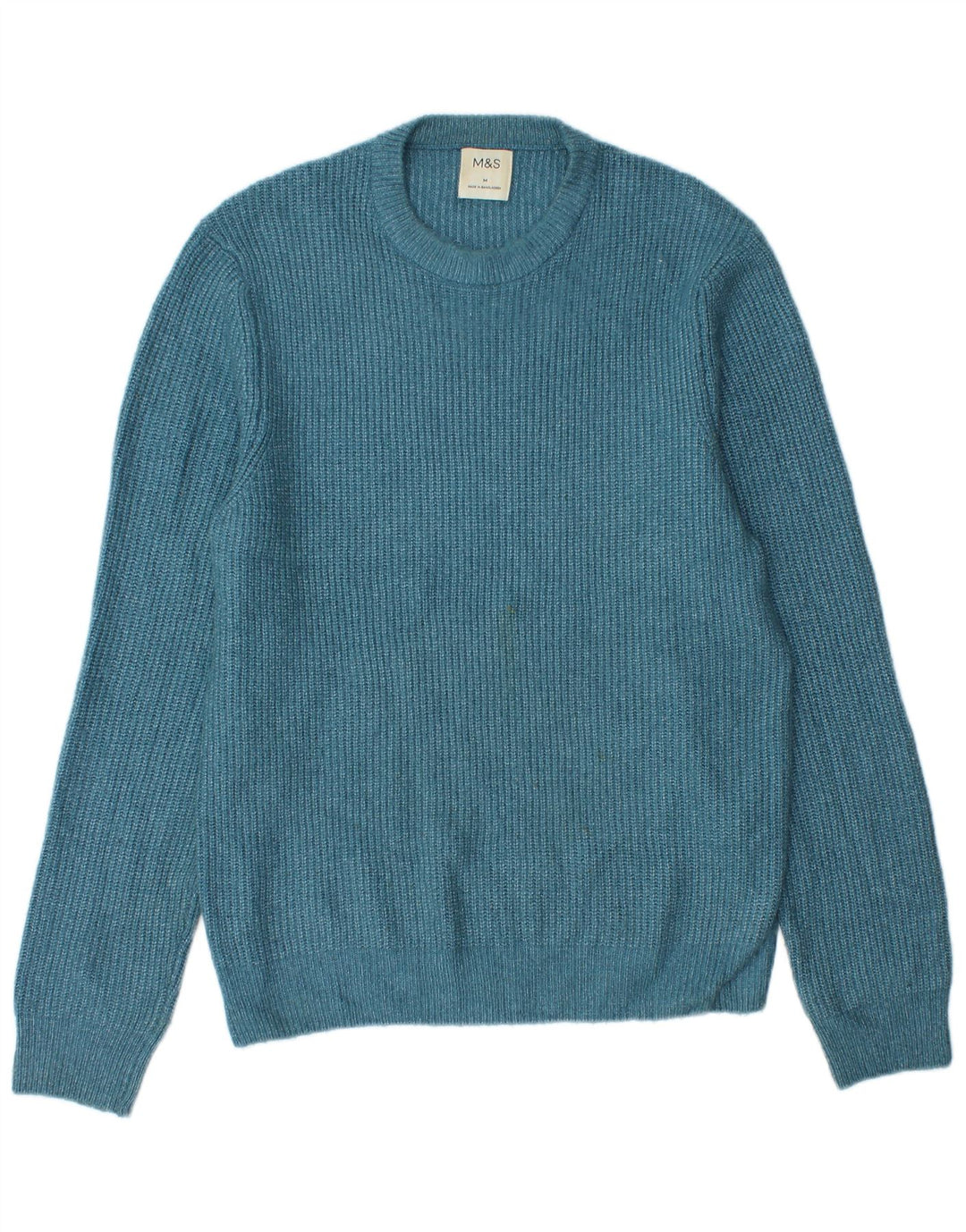 Marks & Spencer Mens Crew Neck Jumper Sweater Medium Blue Polyamide