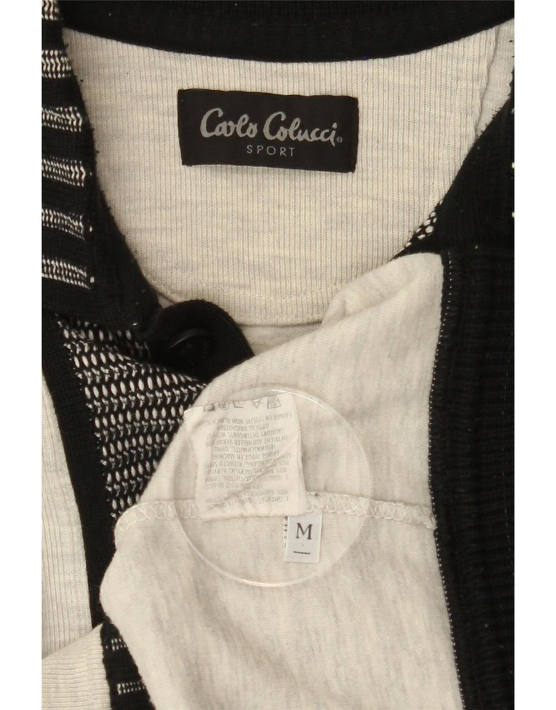 CARLO COLUCCI Mens Polo Neck Jumper Sweater Medium Grey Colourblock Sports Vintage Carlo Colucci and Second-Hand Carlo Colucci from Messina Hembry 
